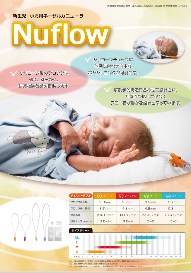 新生児・小児用ネーザルカニューラ Nuflow