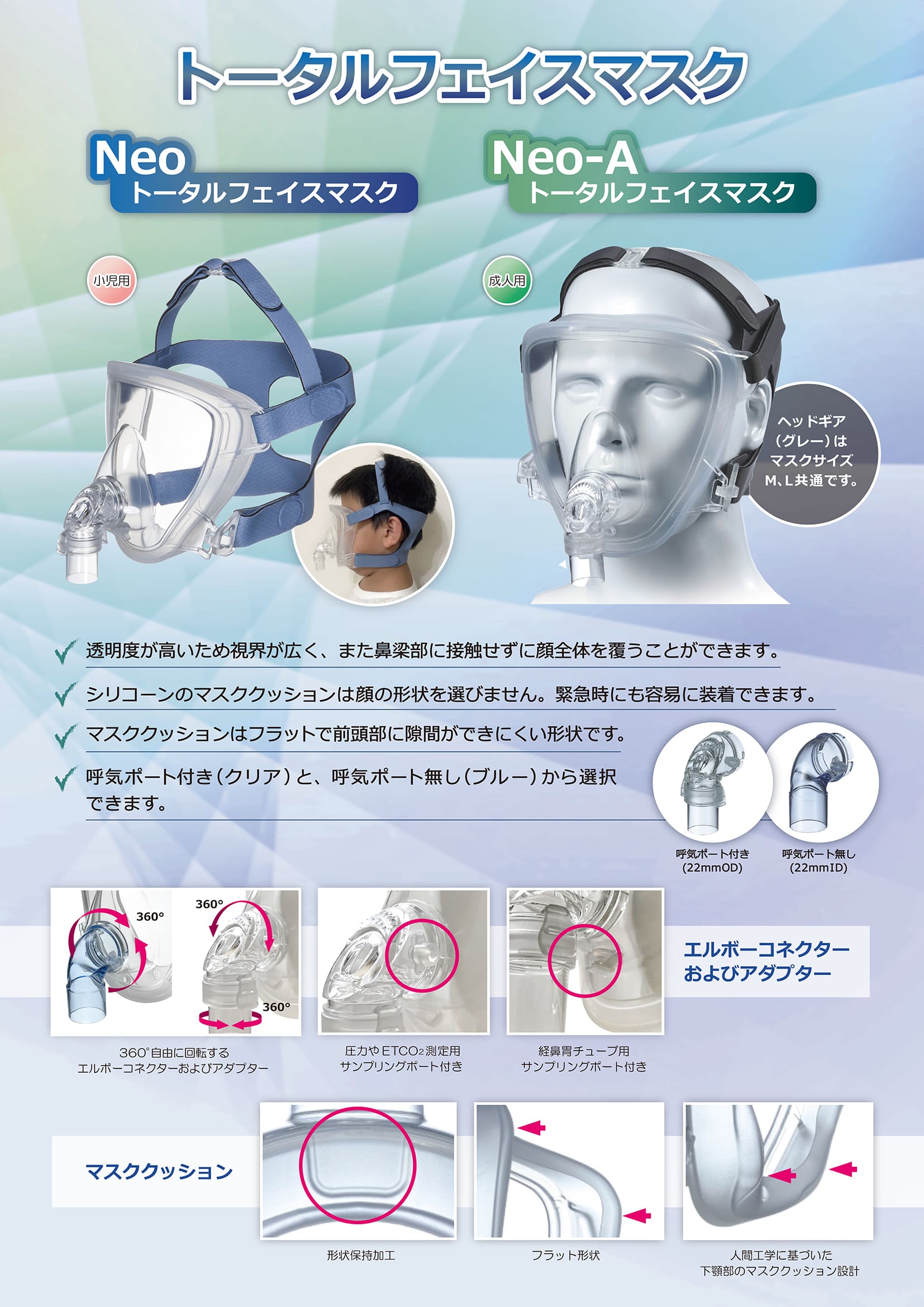 小児用・成人用トータルフェイスマスク