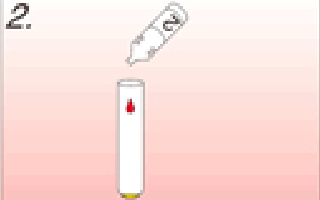 抽出試薬#2を小試験管に1滴（50μL）加え、2分間よく混和する。